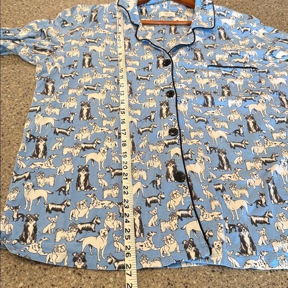 BEDHEAD PAJAMAS Blue Dog Print Matching Pajama Set Organic Cotton Stretch Jersey - Picture 9 of 13